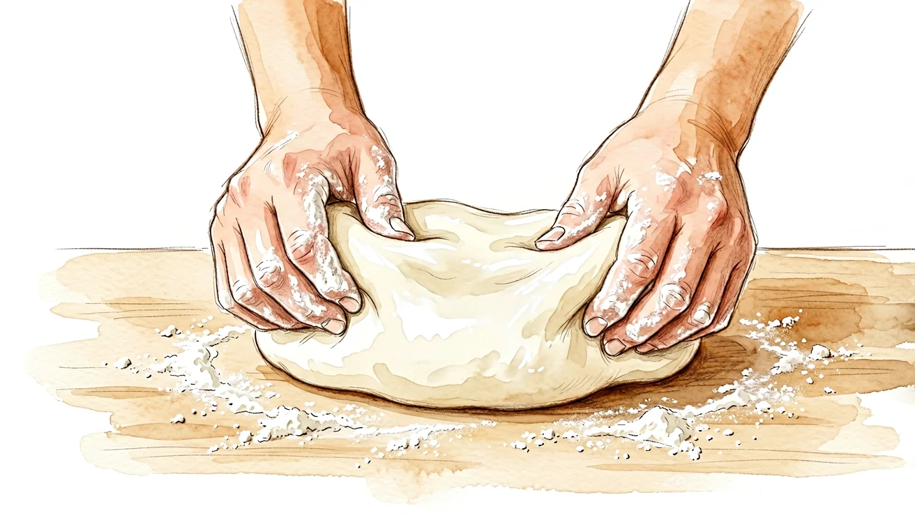 Three sourdough doughs at different hydration levels showing texture differences